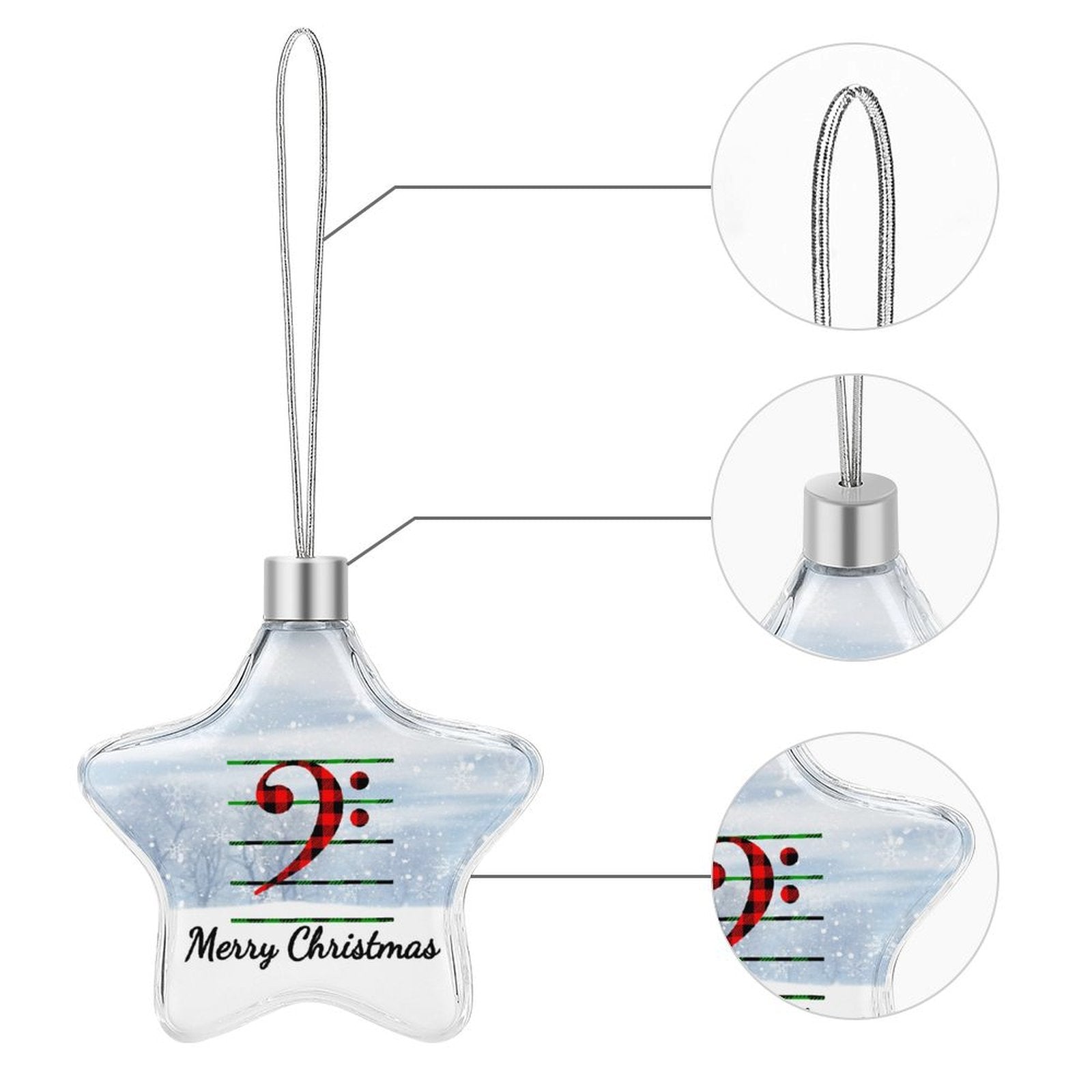 Bass Clef Christmas Hanging Star