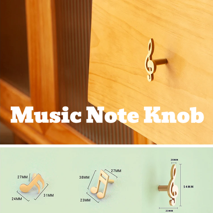 Music Note Brass Furniture Handle Knob