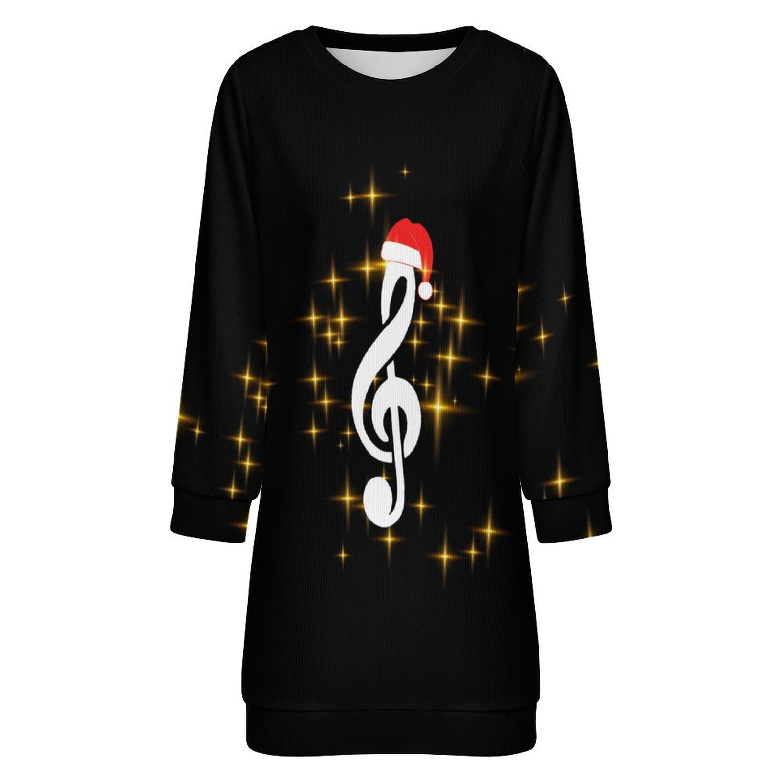 Santa Hat Music Sweater Dress