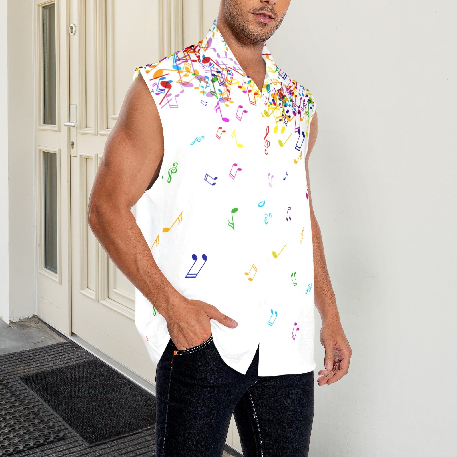 Music Rain Men's Sleeveless Shirt