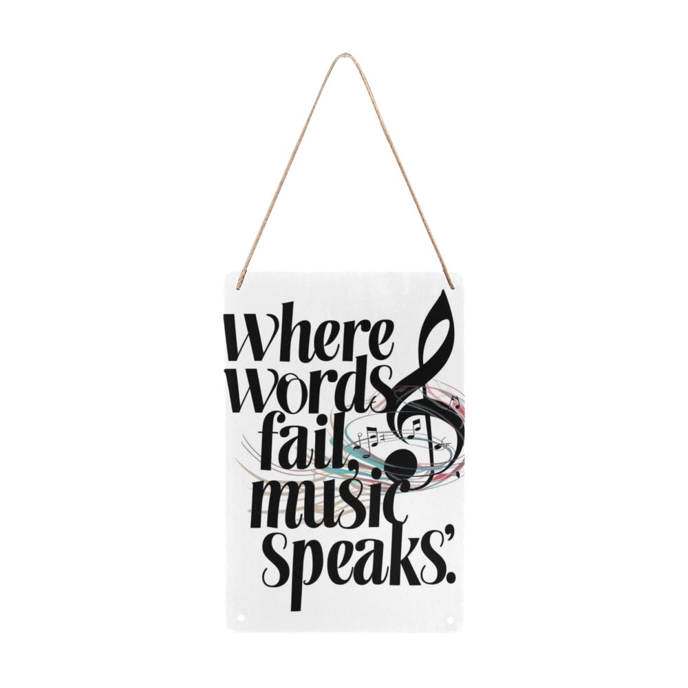 MUSIC SPEAKS Decorative Metal Tin Sign 8" x 12"