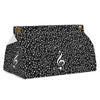 Treble Clef Black Tissue Box Cover