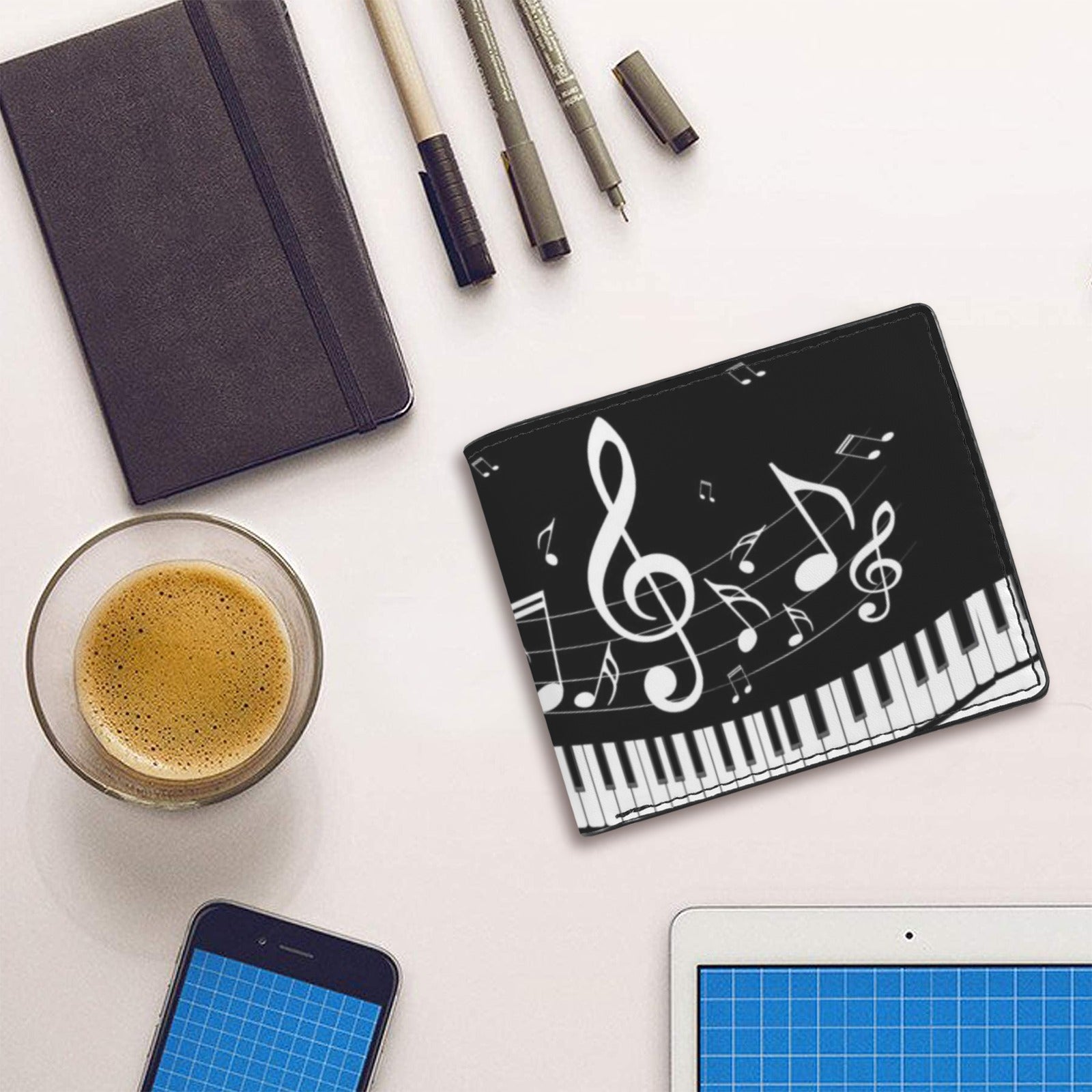 Music & Piano Keys Men's Bifold Wallet