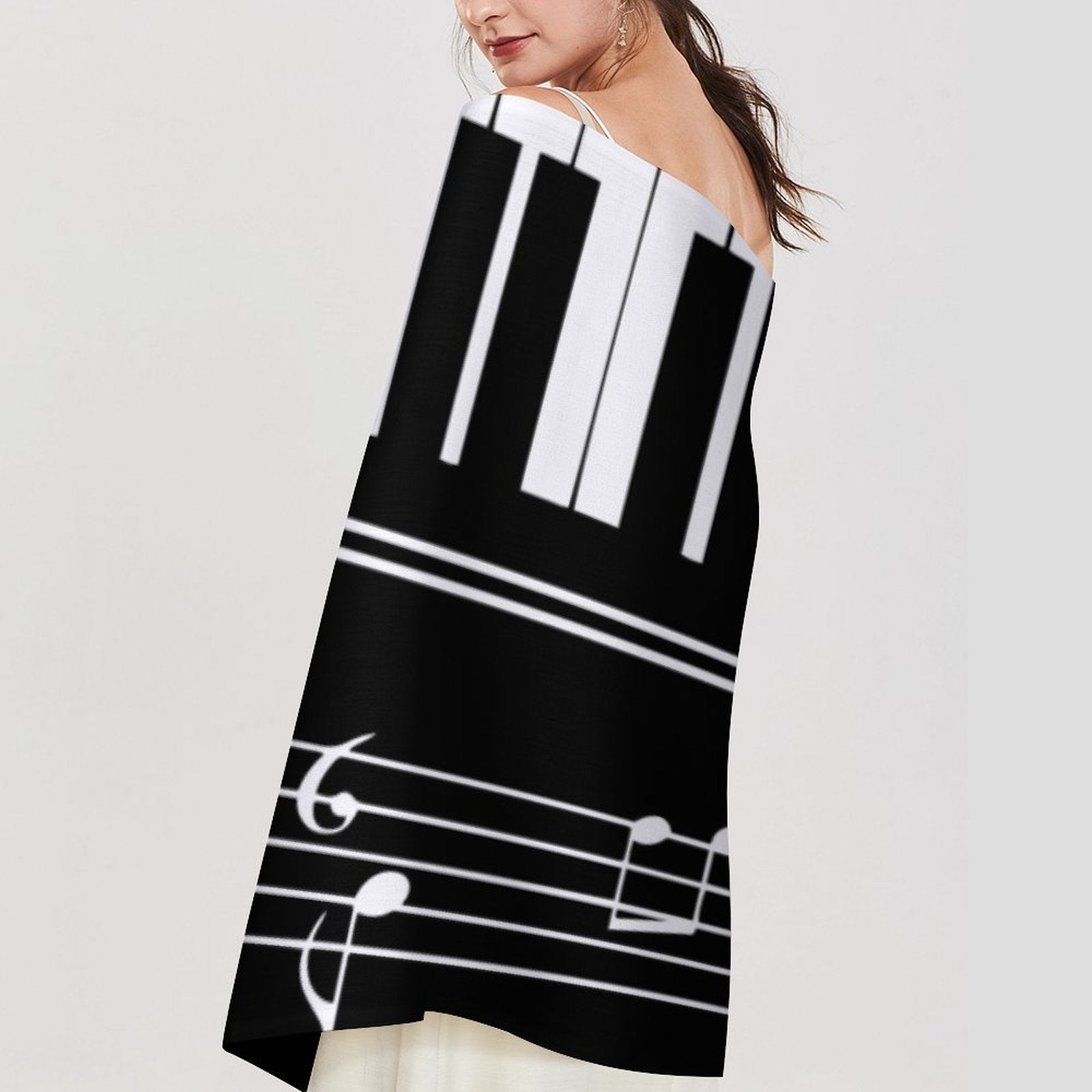 Piano Keys Tassel Scarf