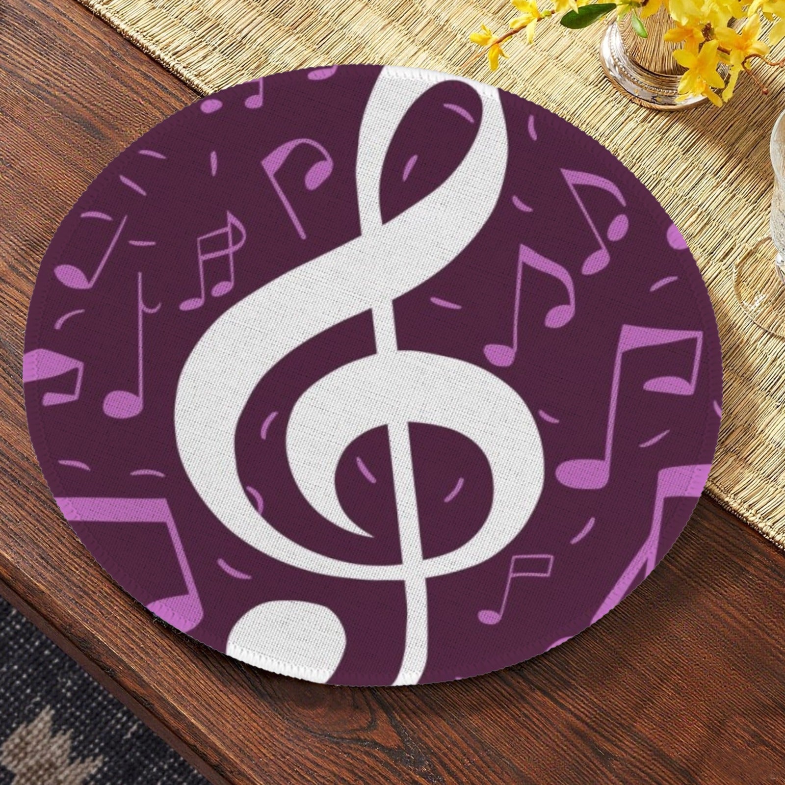 [USA Only] Music Purple Round Placemat