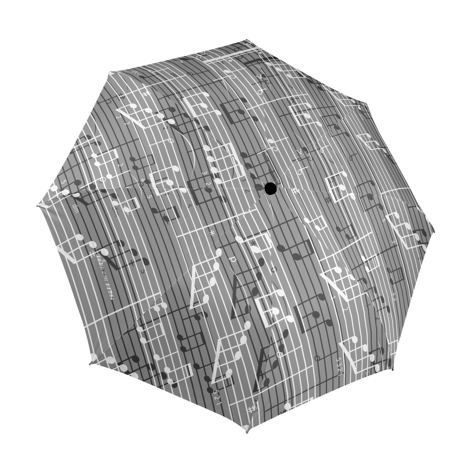 Gray Tone Music Semi-Automatic Foldable Umbrella