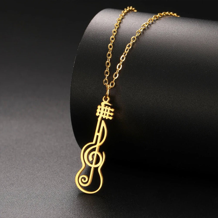 Violin/Guitar & Music Notes Necklace