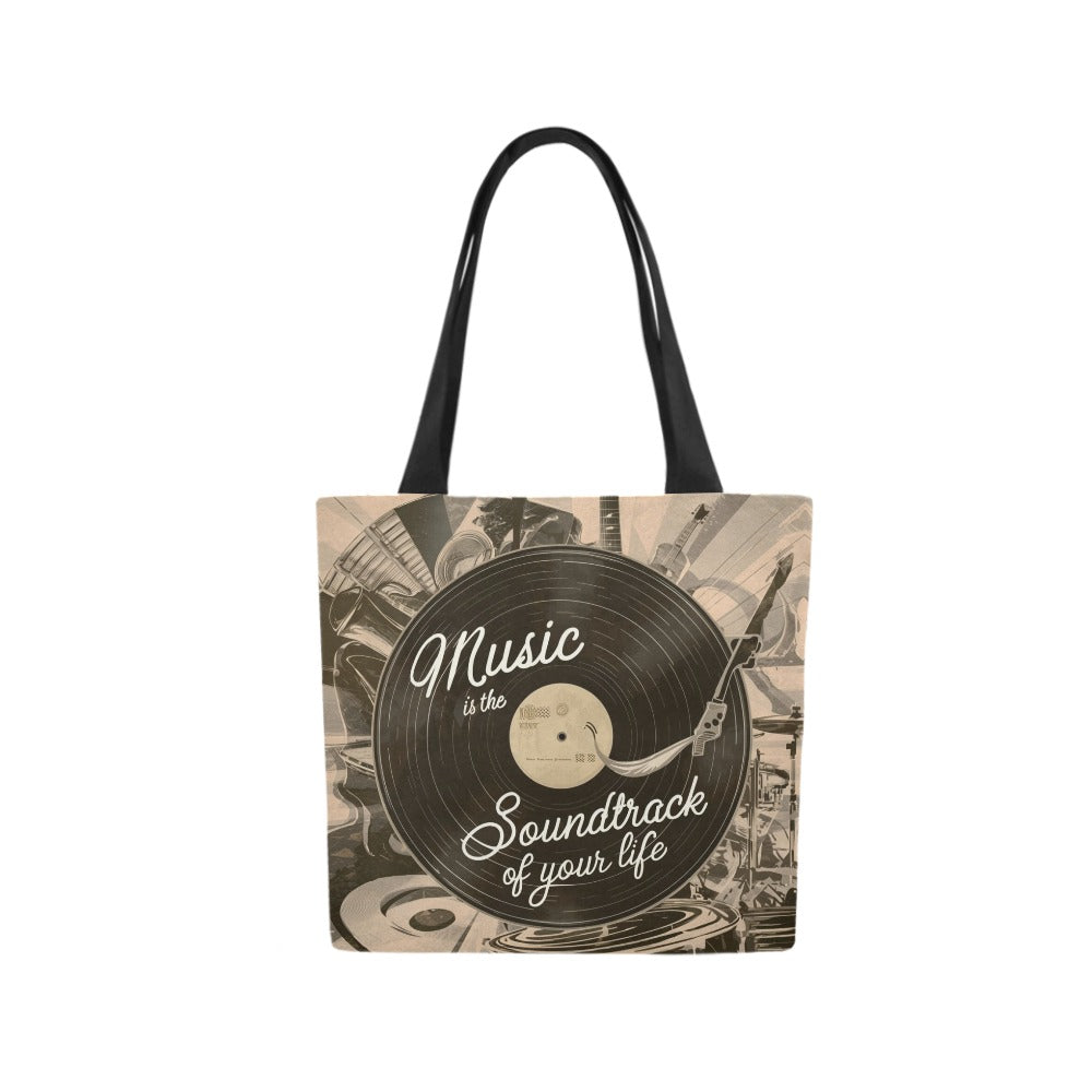 Vintage Music Soundtrack Canvas Tote Bag