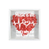 Music Is Life Heartbeats Flower Shadow Box Decor