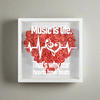 Music Is Life Heartbeats Flower Shadow Box Decor