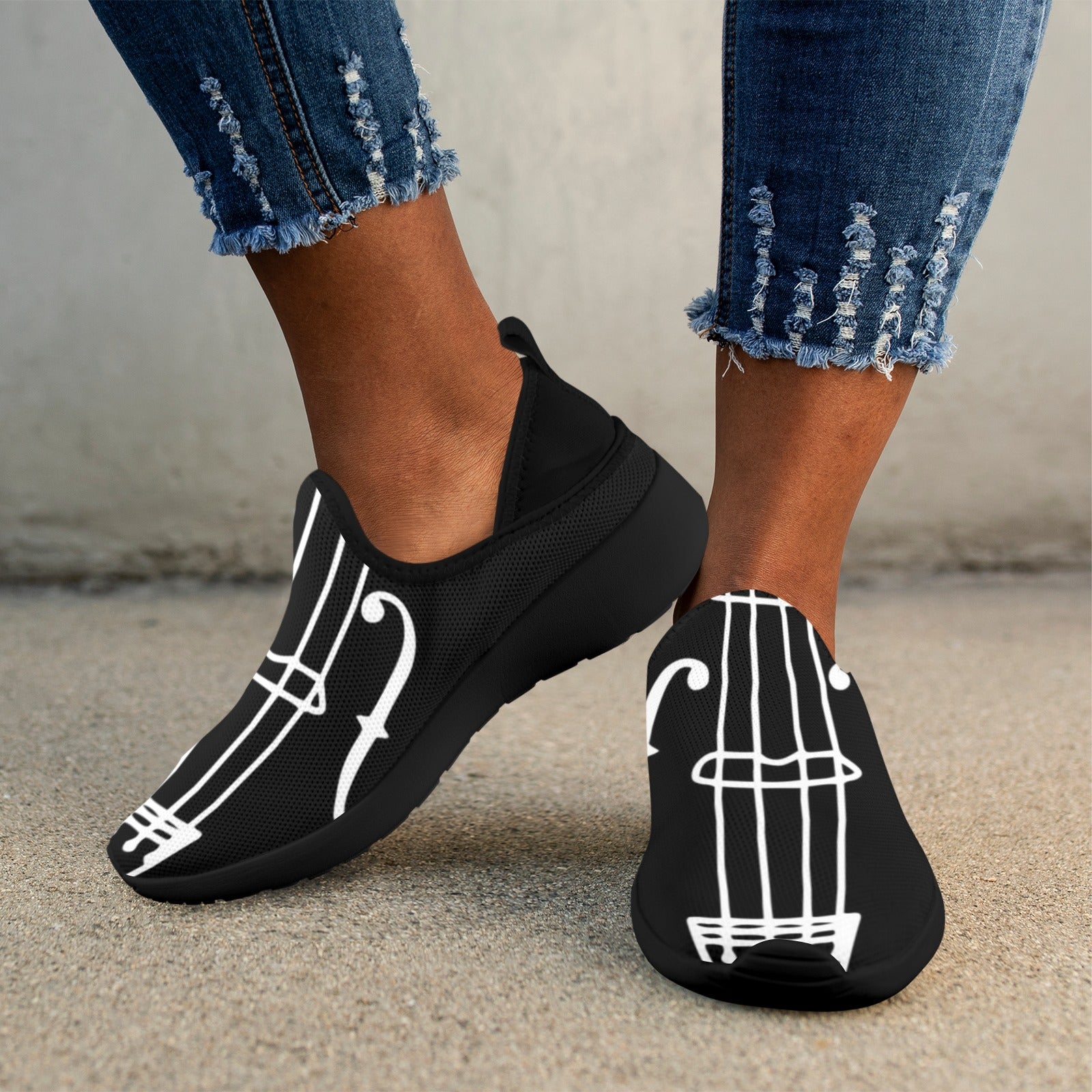 Black Violin Fly Weave Women's Sneakers (Drop-in-Heel)