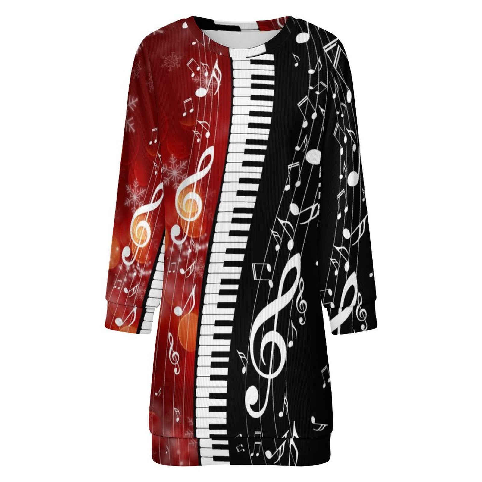 Red & Black Christmas Sweater Dress