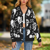 Music Heart Print Button Up Women's Cardigan