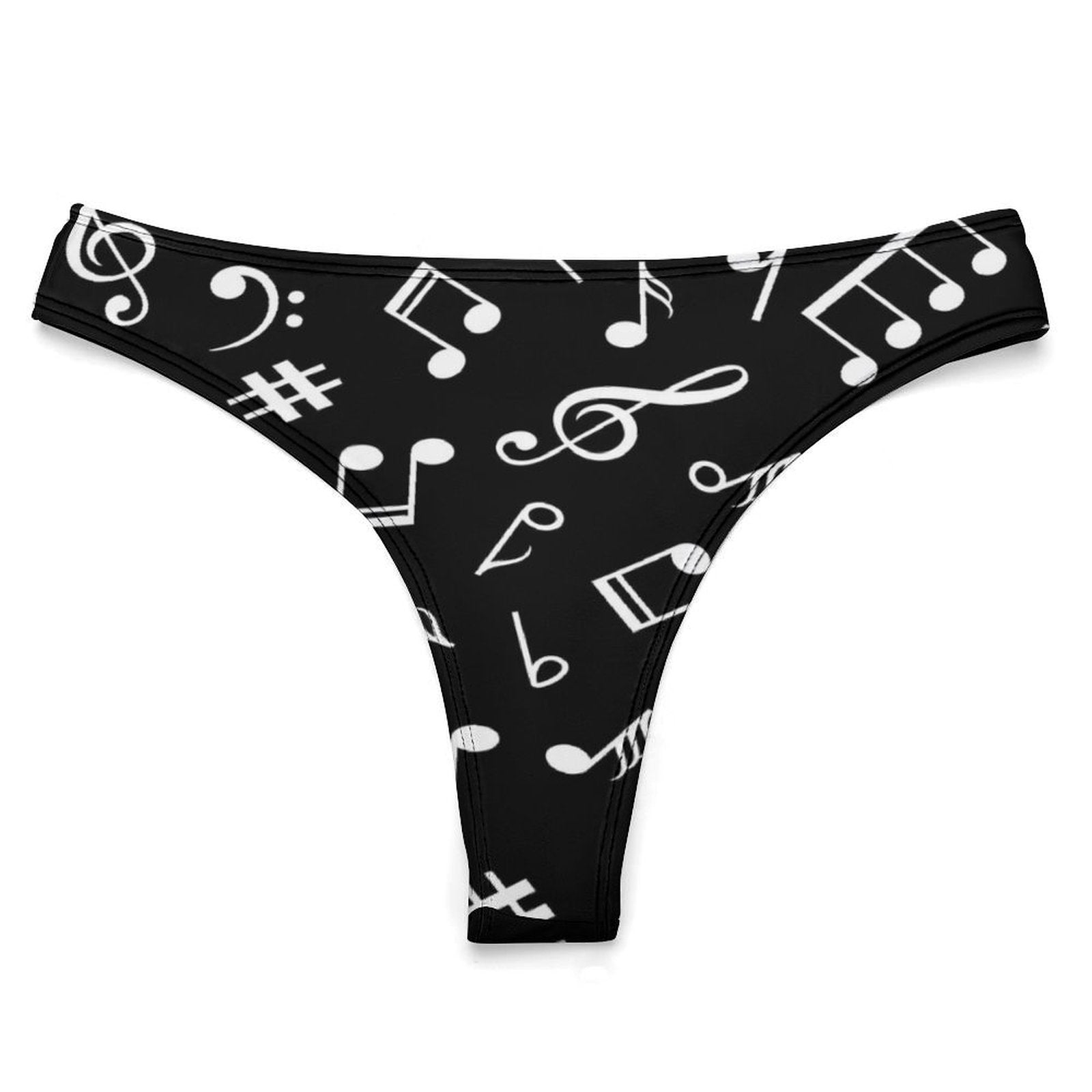 Music Notes Black Women's Cotton Underwear