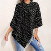 Classic Music Print Fringed Cape