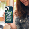 Music is Life Quote Green iPhone Phone Case