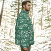 Music Green Print Unisex Down Jacket