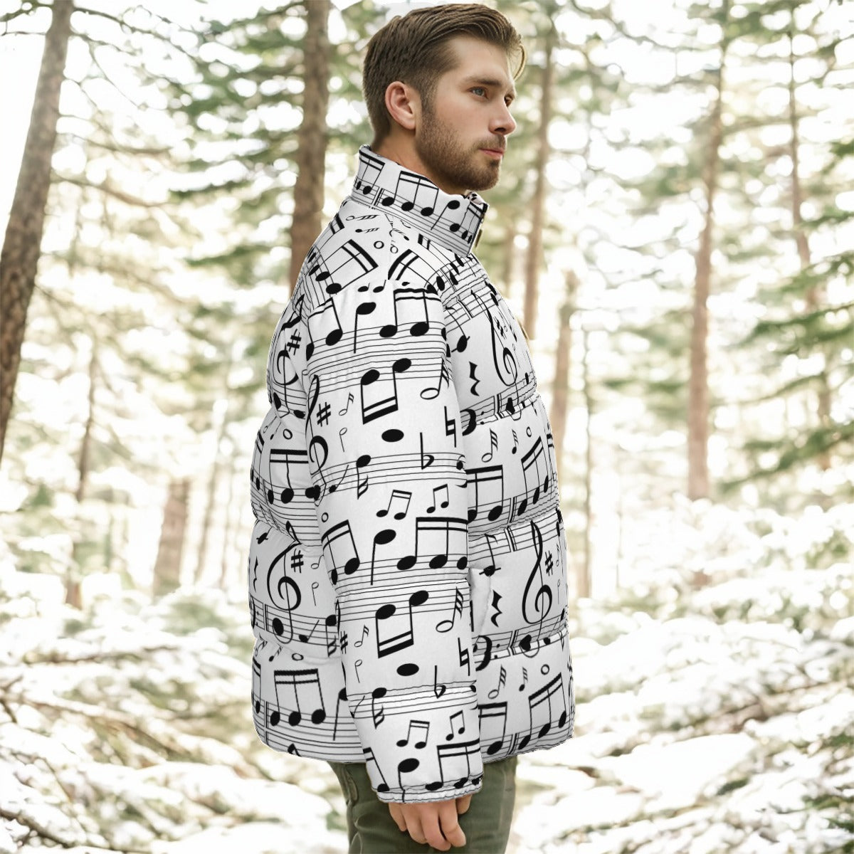 Music Scores Print Unisex Down Jacket