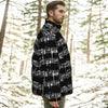 Music Print Black Unisex Down Jacket