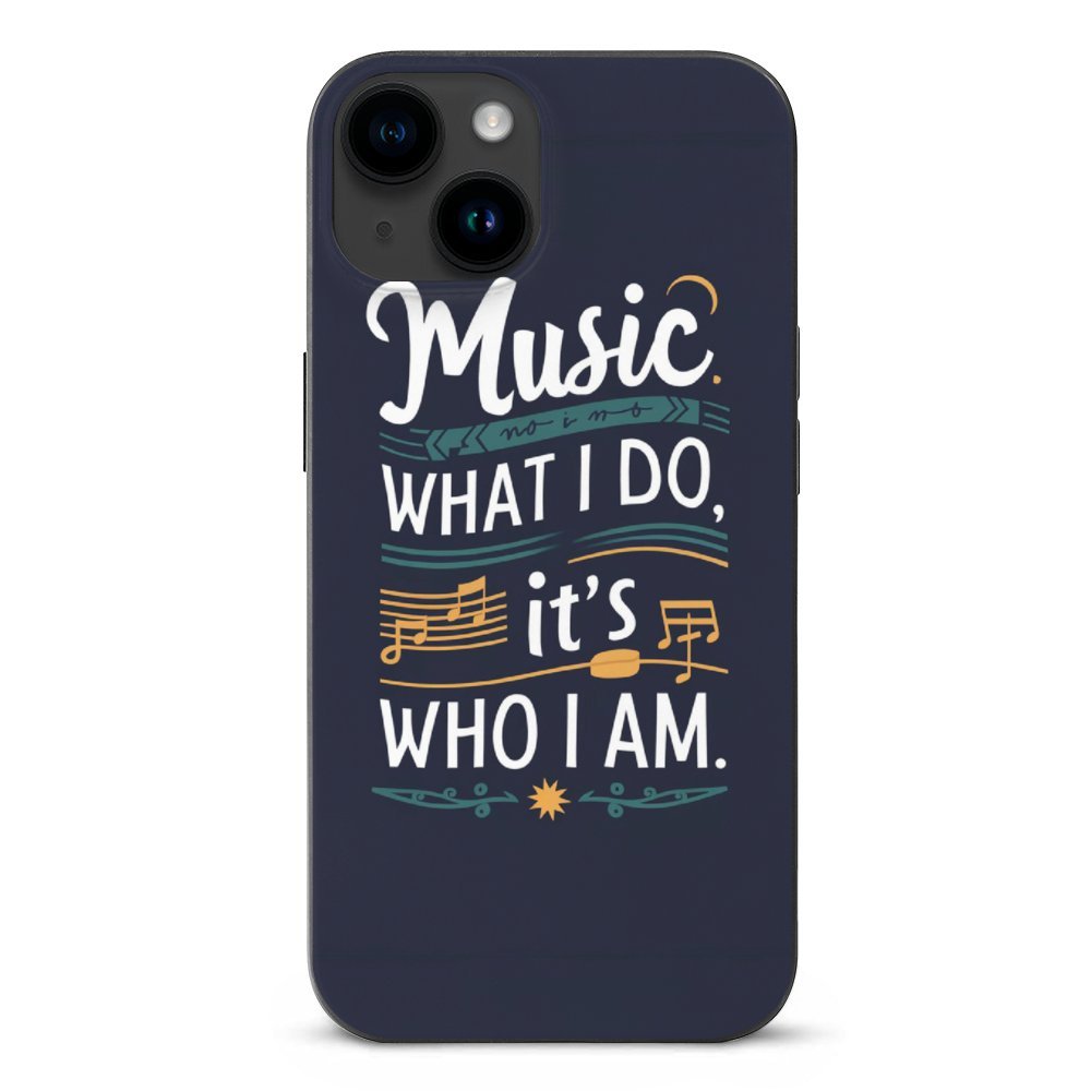 Music Quote Dark Blue iPhone Phone Case