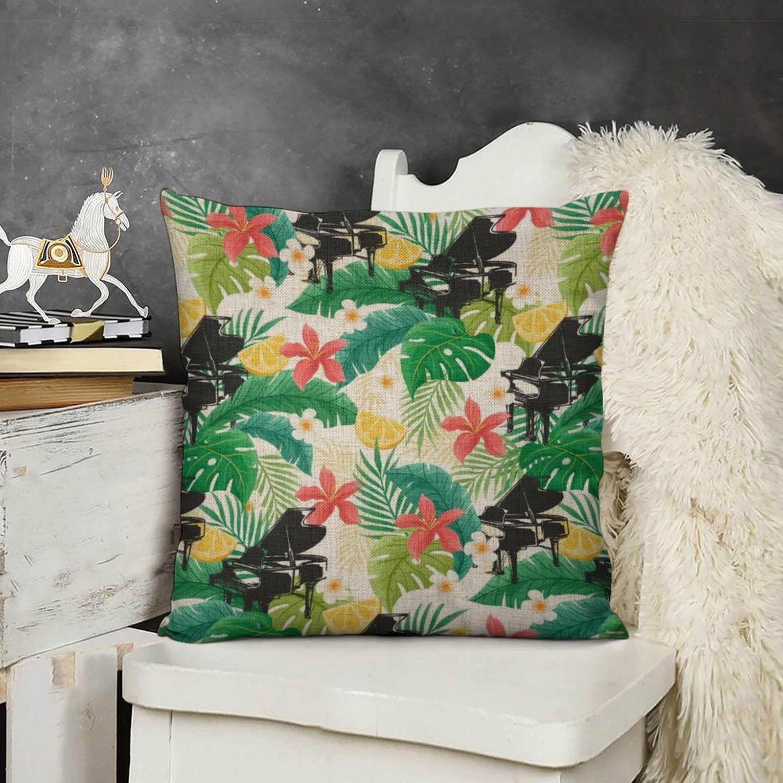 Love Piano Linen Pillowcase (Set of 4)