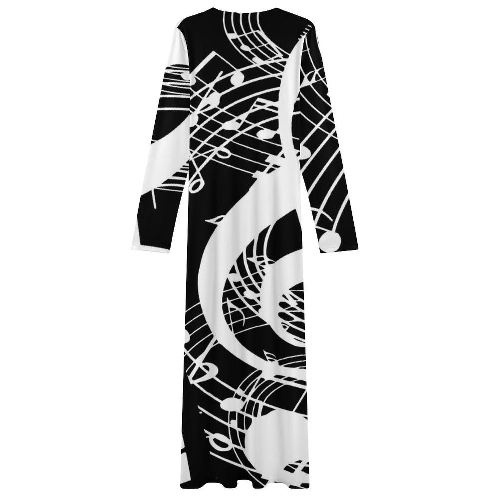 Treble Clef Draped Long Dress
