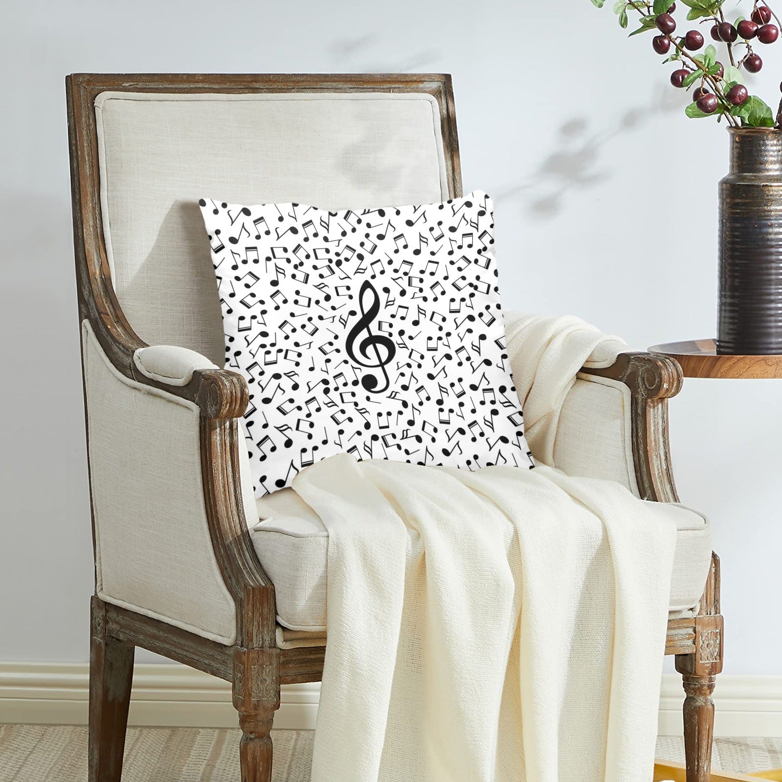 Music Notes Peach Skin Pillowcase (18"x18")