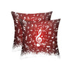 Red Music Christmas Peach Skin Pillowcase Set