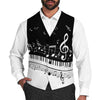 Men's Classical Piano & Music Pattern Suit Vest