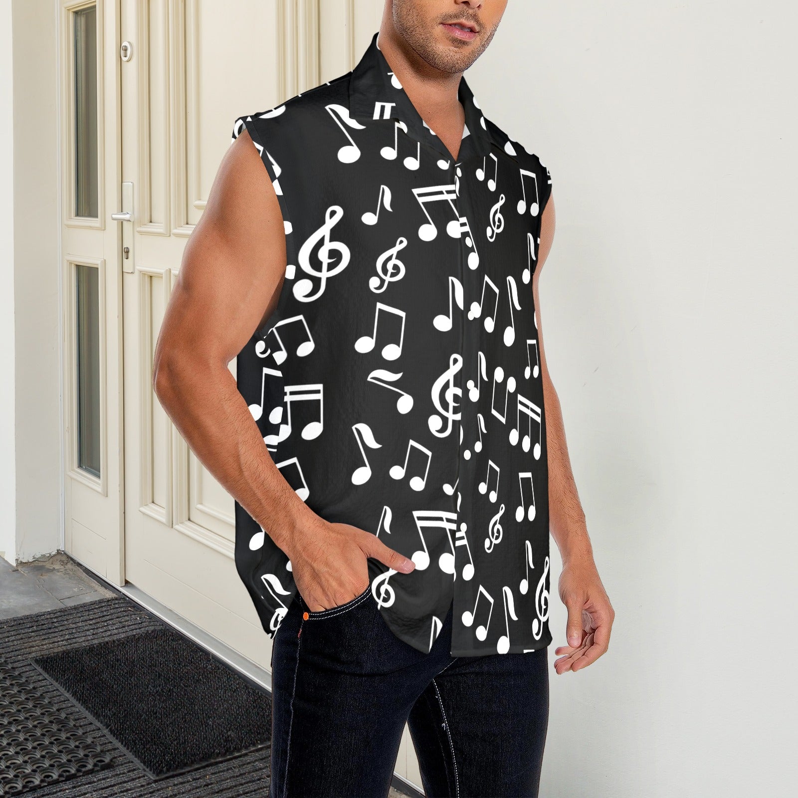 Music Dark Men's Sleeveless Shirt