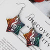 Bi-tone Music Star Shape Wooden Earrings