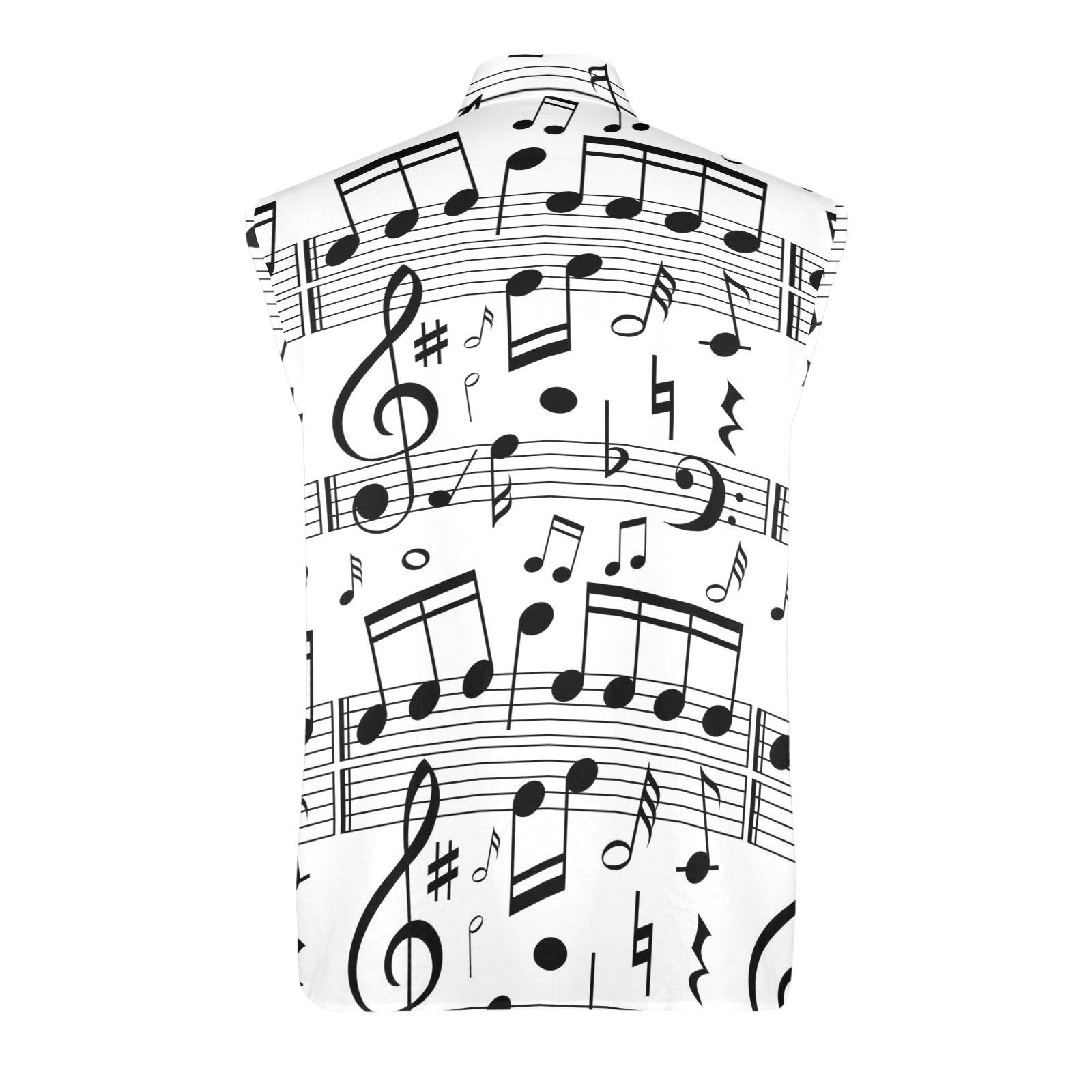 Music Notes White Men's Sleeveless Shirt