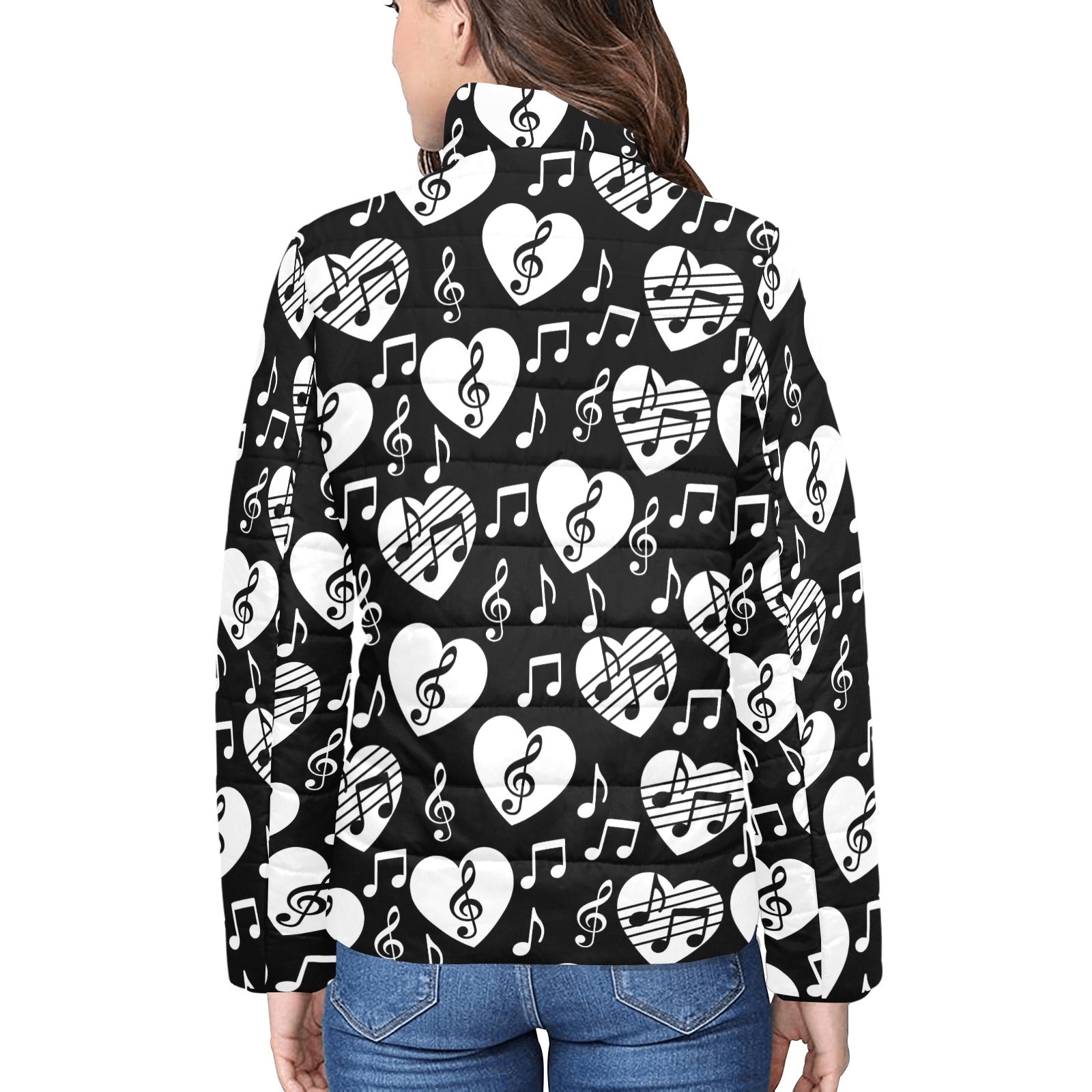 Music Heart Women's Padded Bomber Jacket