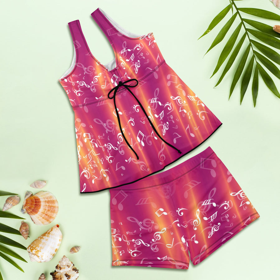Music Energy Women's Tankini Split Swimsuit