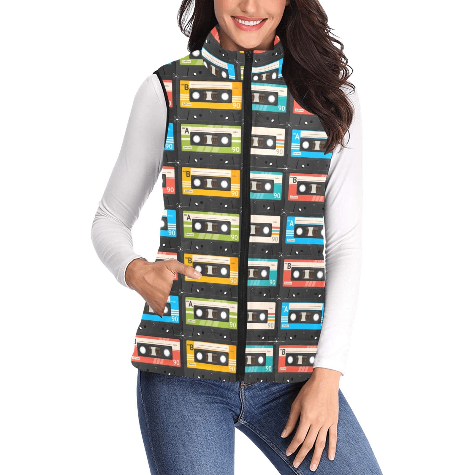 Cassette Tape Women's Padded Vest
