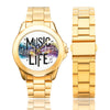 Music Is Life Gilt Watch