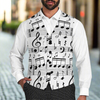 Men's Music Scores Print Suit Vest