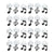 24pcs Music Hanging Swirl Deco Set