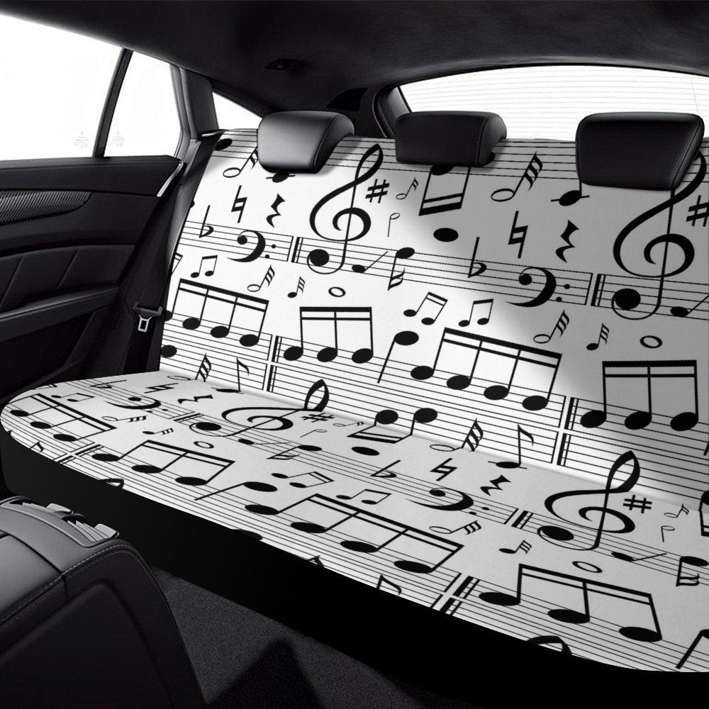 Music Scores White Car Rear Seat Cover