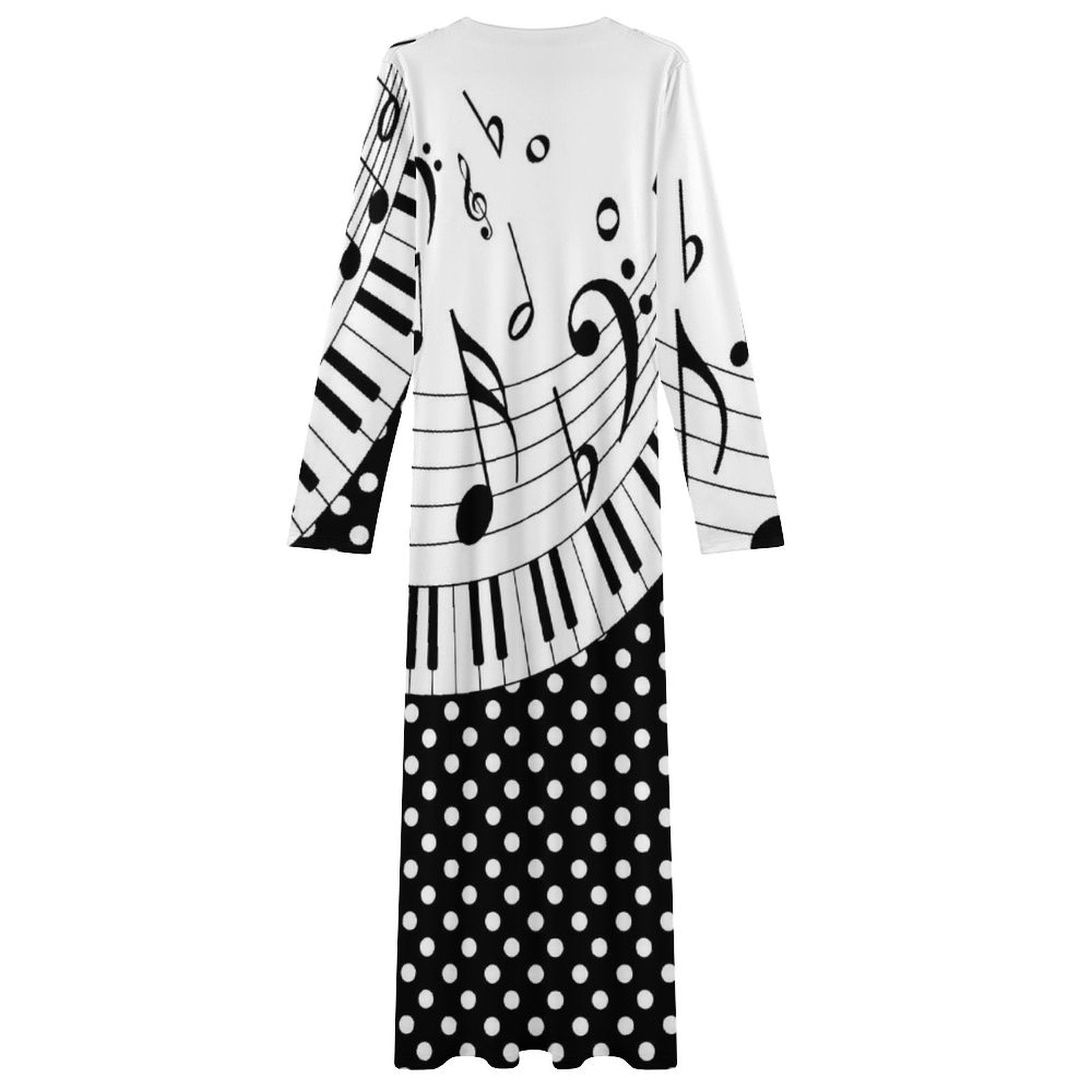 Music Dot Pattern Draped Long Dress