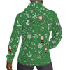 Green Christmas Print Men's Fleece Hoodie