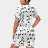 Music Print White T-shirt Dress (Plus Size)