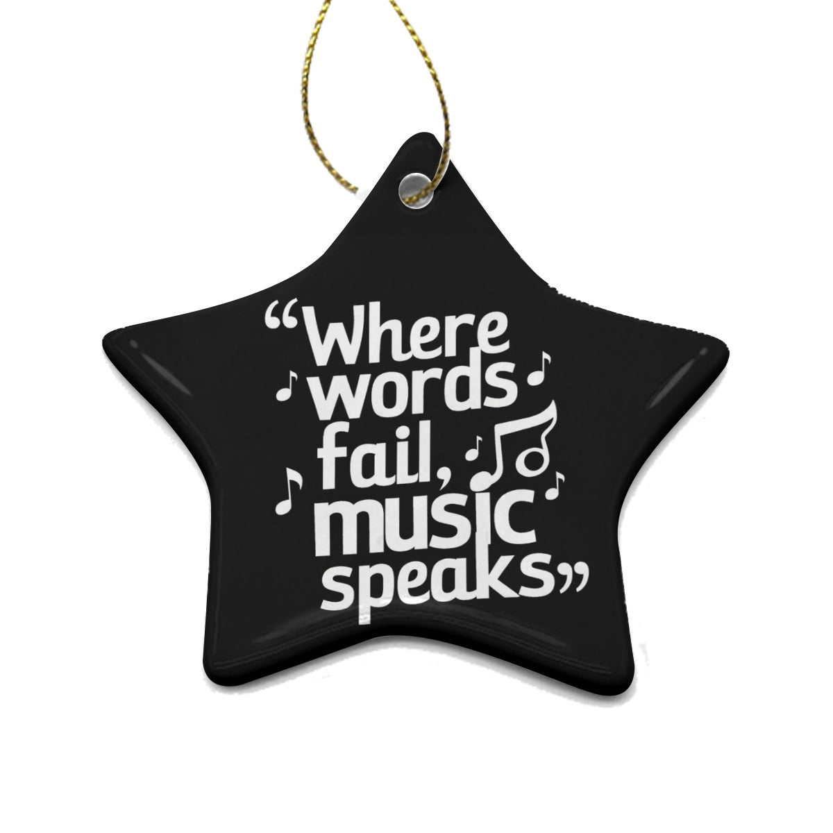 Black Music Star Ceramic Hanging Decoration