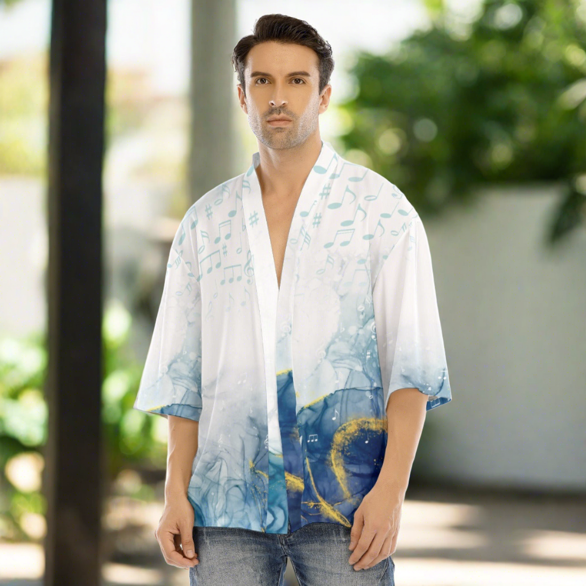 Music Watercolor Men's Haori Jacket