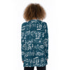 Music Ocean Print Women's Pocket Cardigan