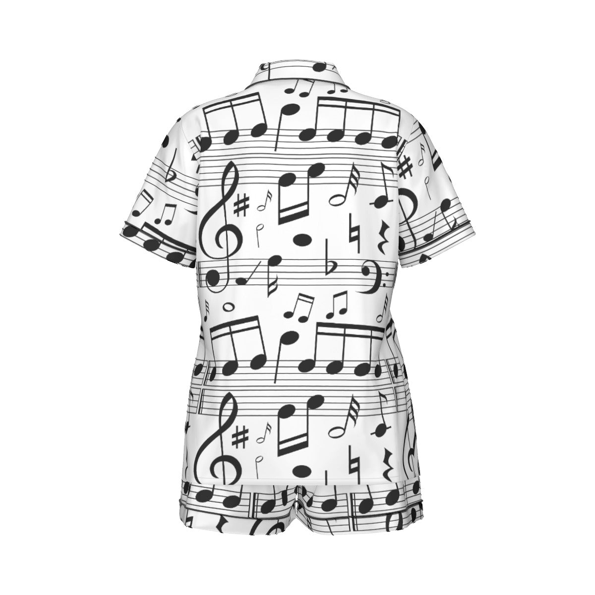 Music White Women's Short Sleeve Pajama Set