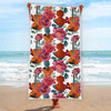 Floral Violin Beach Towel