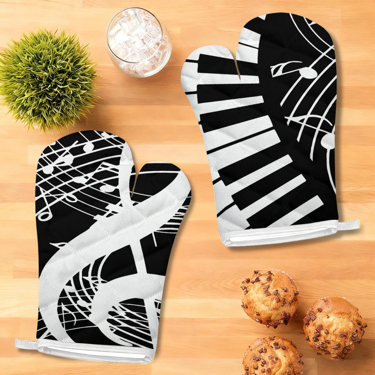 1 Piece Music Piano Kitchen Heat-Resistant Glove