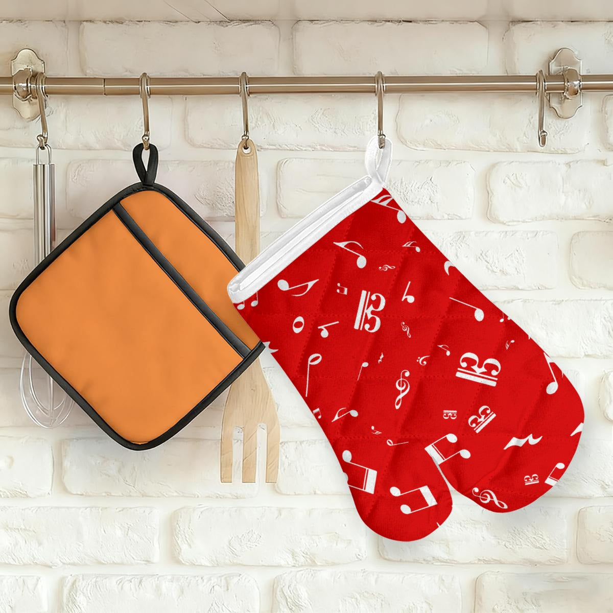 1 Piece Music Style Red Kitchen Heat-Resistant Glove