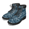 Navy N White Music Print Men's Short Boots